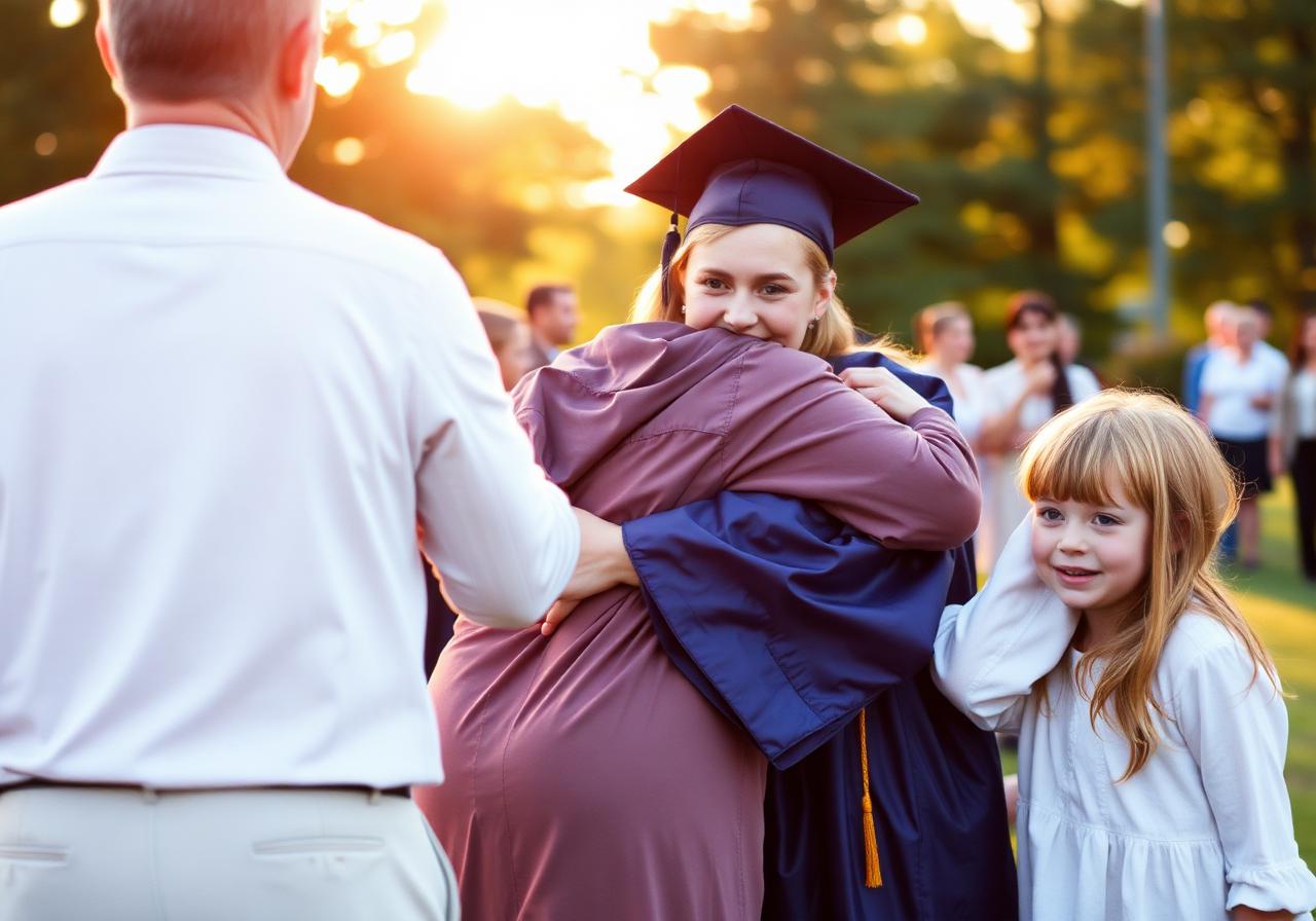 Family at a graduation ceremony